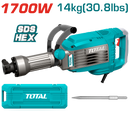 Total tools Demolition breaker 1700 w - 14 kg + 1pcs chisels  TH217068