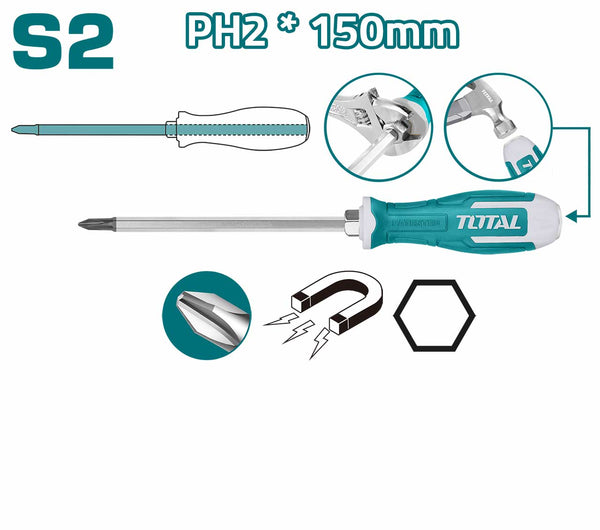 TOTAL TOOLS Phillips go-through screwdriver-THGSPH21506