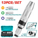 توتال تولز طقم مفك سيستيم دق 13 قطعة باللقم  - THIDS1301