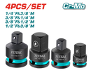 TOTAL TOOLS 4-Piece Impact Socket Adapter Set (1/4" – 3/8" – 1/2") –  THISAD12438
