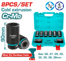 Total Tools 3/4" Long Impact Socket Set 26 : 38 mm 8 Pcs – Model THKISD34082L
