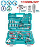 THKTHP21356 - توتال تولز طقم عدة لقم و  مفاتيح   135 قطعة للميكانيكى   