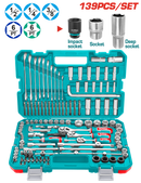 توتال تولز شنطة عده 1/4 و 3/8و 1/2 بوصة  139 قطعه - THKTHP21396 