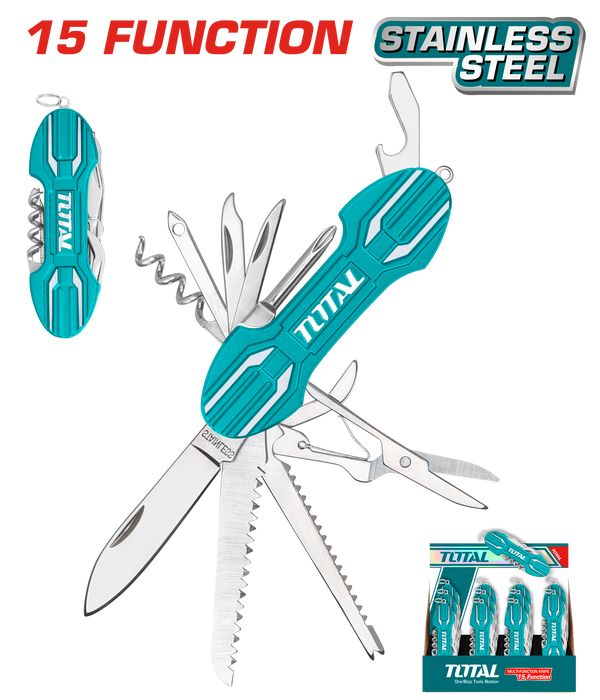 توتال تولز سكينة متعددة الوظائف 15* 1 بمقبض ألومنيوم طول 9.5 سم  - THMFK0156 