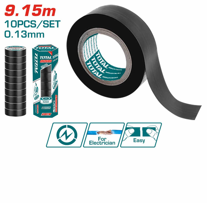 TOTAL TOOLS  PVC Insulating tape Thickness 13mm - THPET1103