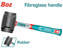 Total tools Rubber hammer 220 G fiberglass handle - THRUH6808