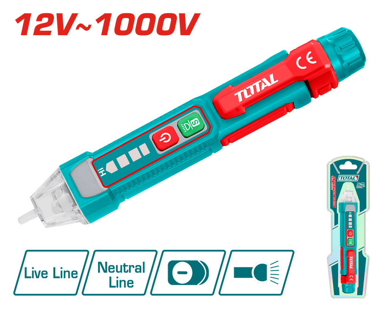 Total Tools Digital Voltage Tester 12 : 1000 V – THT100091
