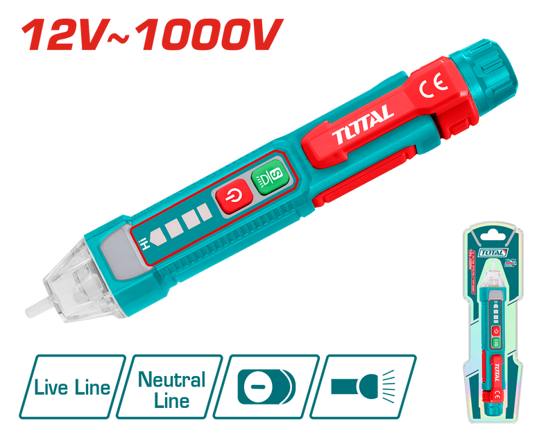 Total Tools Digital Voltage Tester 12 : 1000 V – THT100091