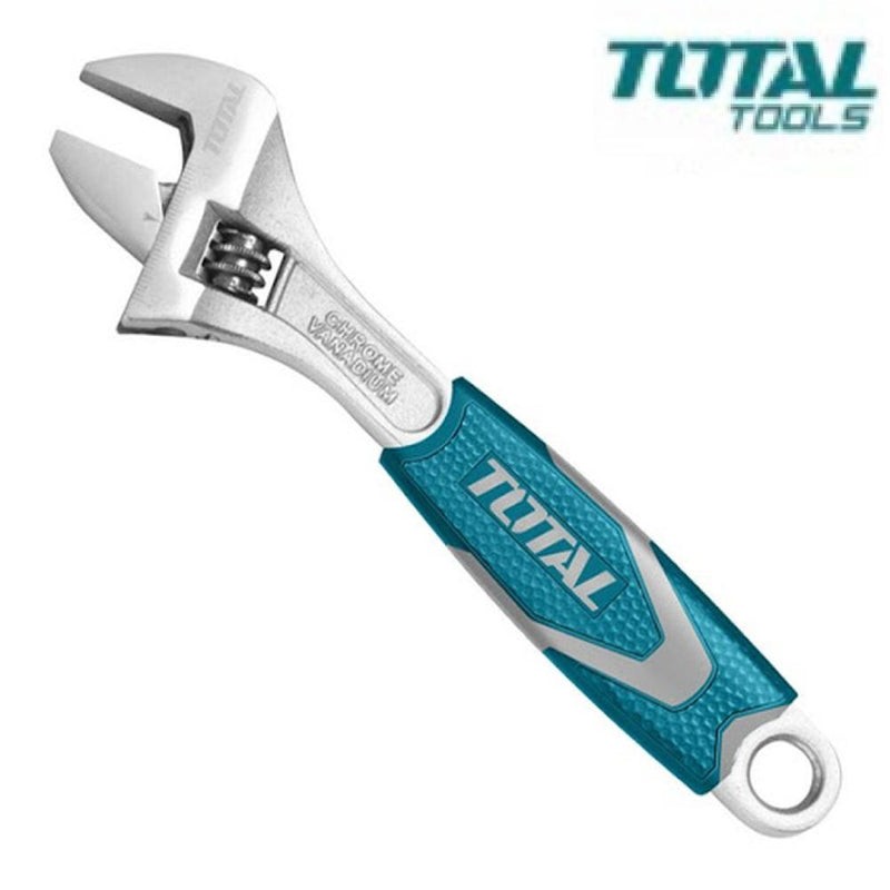 TOTAL TOOLS Adjustable wrench With rubber handle 6"inch-THT101066