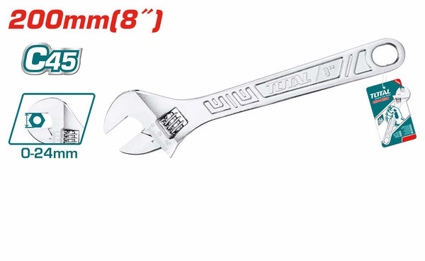 Total tools Adjustable wrench 8" - THT101083