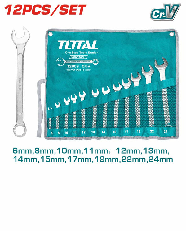 Total tools 12 Pcs combination spanner set 6 : 24 mm - THT1022121