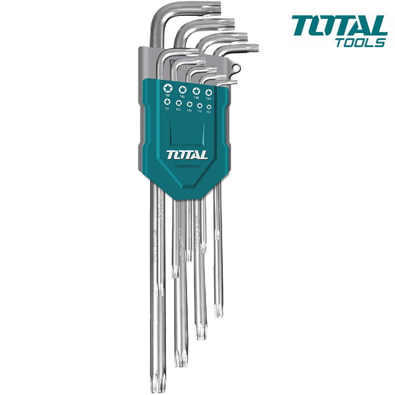 TOTAL TOOLS 9pcs Hex key Extra-long arm from size 1.5 to 10mm -THT106192