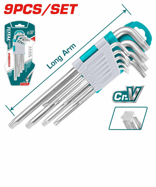 Total tools torex  long allen key 9 pcs T10 : T50 - THT106392