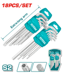 توتال تولز طقم الانكية مسدس و نجمة 18 قطعة  مقاسات 1.5 : 10 مم  و T10:T50   - THT106KT0181