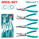 توتال تولز طقم بنس تيل عدل 4 قطع 180 ملى ( 7 بوصة ) -  THT114041