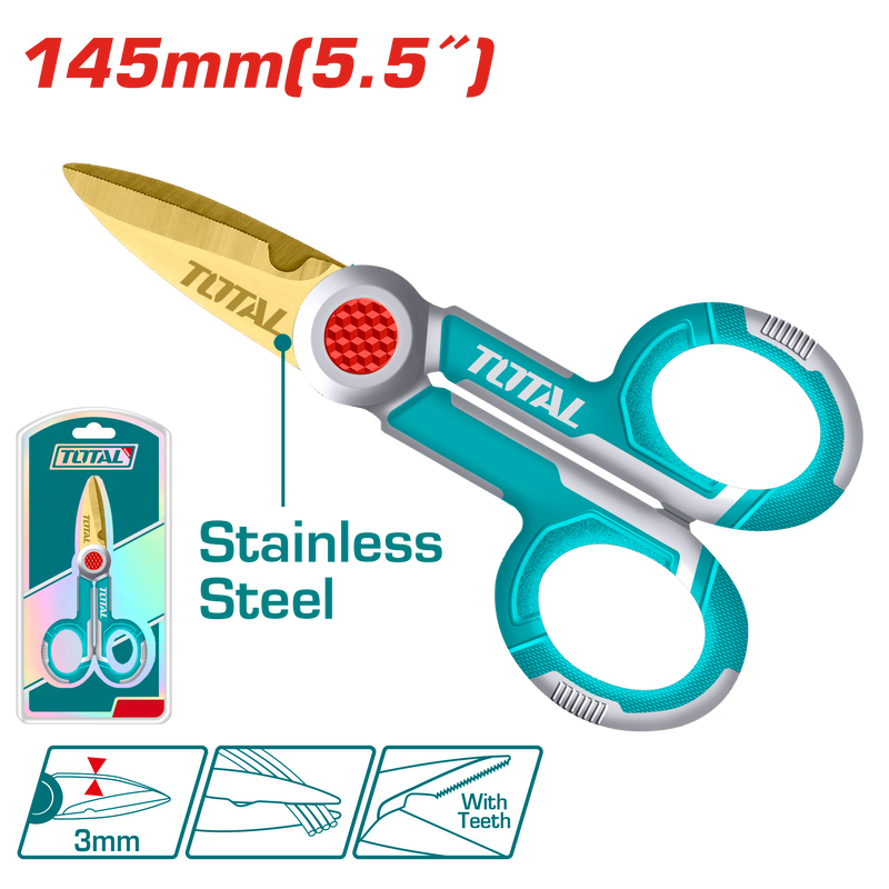 TOTAL TOOLS Electrician's scissors 145mm(5.5"inch ) -THT1155871