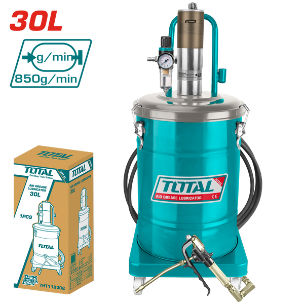 Total tools Air grease lubricator  30 L wuth 5 M hose  - THT118302