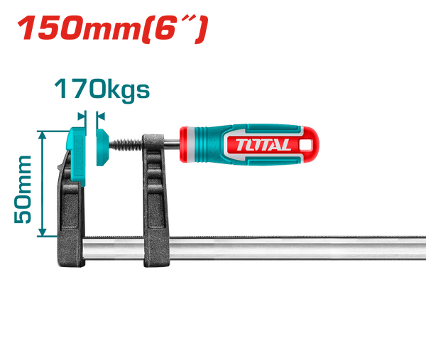 Total tools F clamp with plastic handle 50x150mm - THT1320501