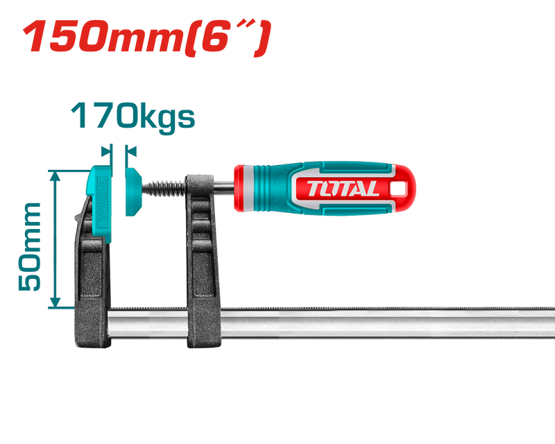 Total tools F clamp with plastic handle 50x150mm - THT1320501