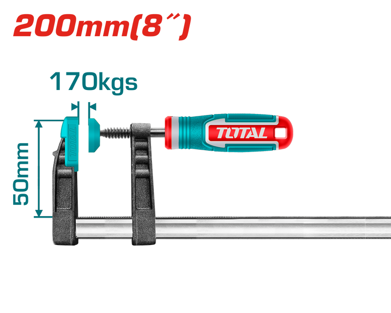 Total tools F clamp 200 mm ( 8") * 50MM THT1320502