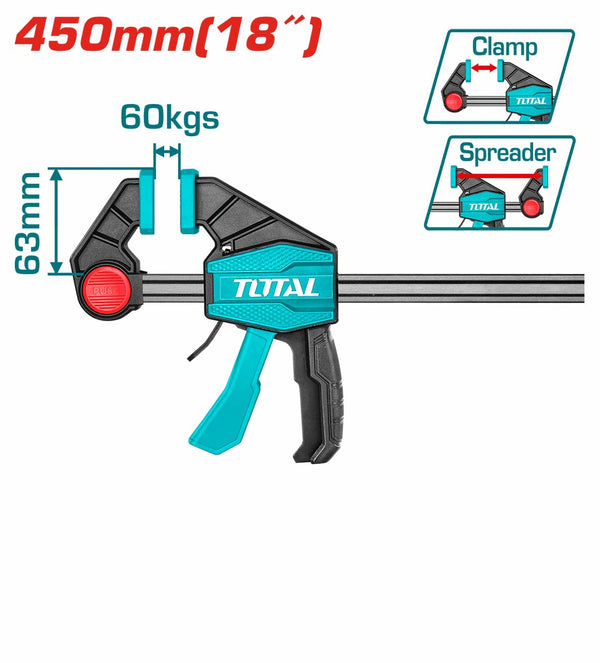 TOTAL TOOLS Quick bar clamp 18"inch - THT1340603