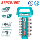Total tools 27 Pcs 1/4" socket set with  ratchet hand - THT141271