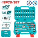 توتال تولز طقم لقم 1/4 بوصة  من  4 :  14  مم  بالوصلات  و اليدات   46 قطعه  - THT141462