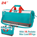 توتال تولز شنطه عده قماش 24 بوصه 18 جيب بقاعده بلاستيك يد قماش -  THT16242  