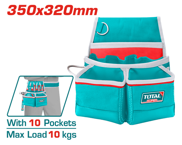 Total Tools Tool Belt 10 Pockets 35×32cm – THT16P10125