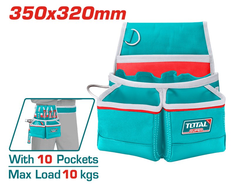 Total Tools Tool Belt 10 Pockets 35×32cm – THT16P10125