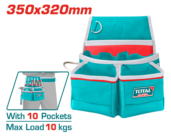 Total Tools Tool Belt 10 Pockets 35×32cm – THT16P10125