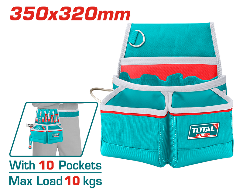 Total Tools Tool Belt 10 Pockets 35×32cm – THT16P10125
