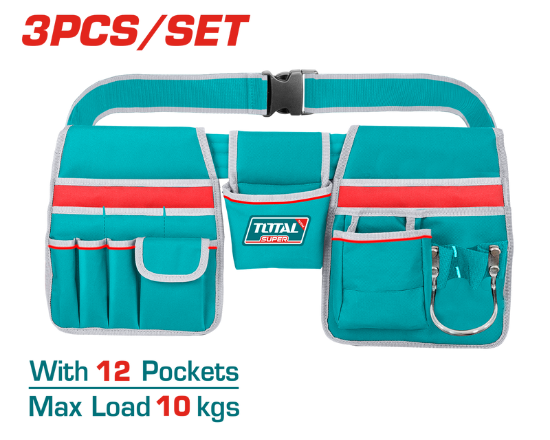 Total tools Tool Belt bag 3 pcs ( 12  pockets) - THT16P20325