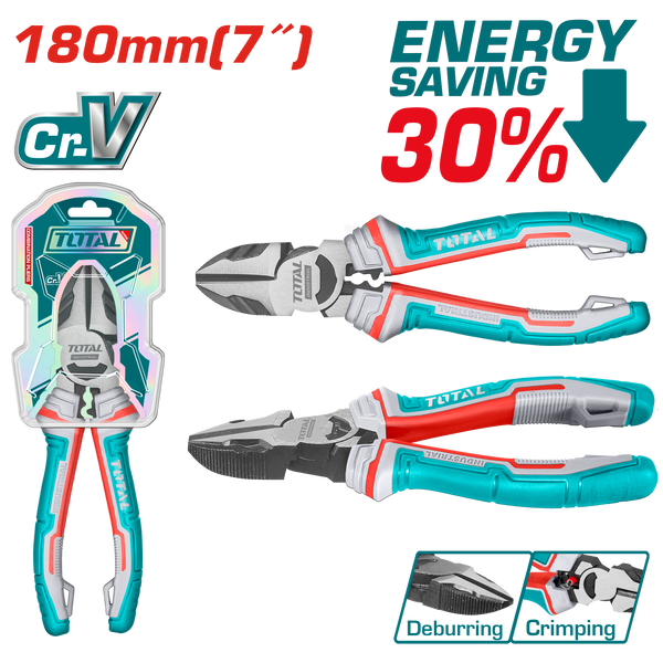 Total tools High leverage diagonal cutting pliers 7" Cr-V   Saving 30% strength -  THT230706S
