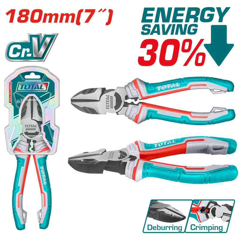 Total tools High leverage diagonal cutting pliers 7" Cr-V   Saving 30% strength -  THT230706S