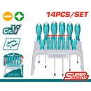 توتا ل تولز طقم مفك يد كاوتش 14 قطعة عادة وصليبه - THT250614