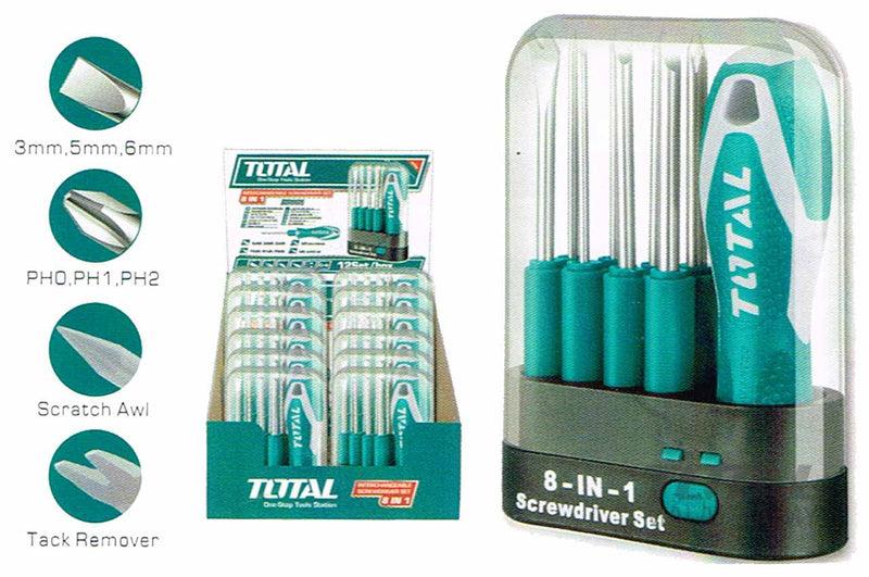 Total tools 9 Pcs interchangeable screwdriver set - THT250906