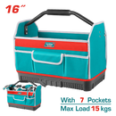 Total tools Industrial Tool bag 16" with  plastic base and  steel handle - THT36L03