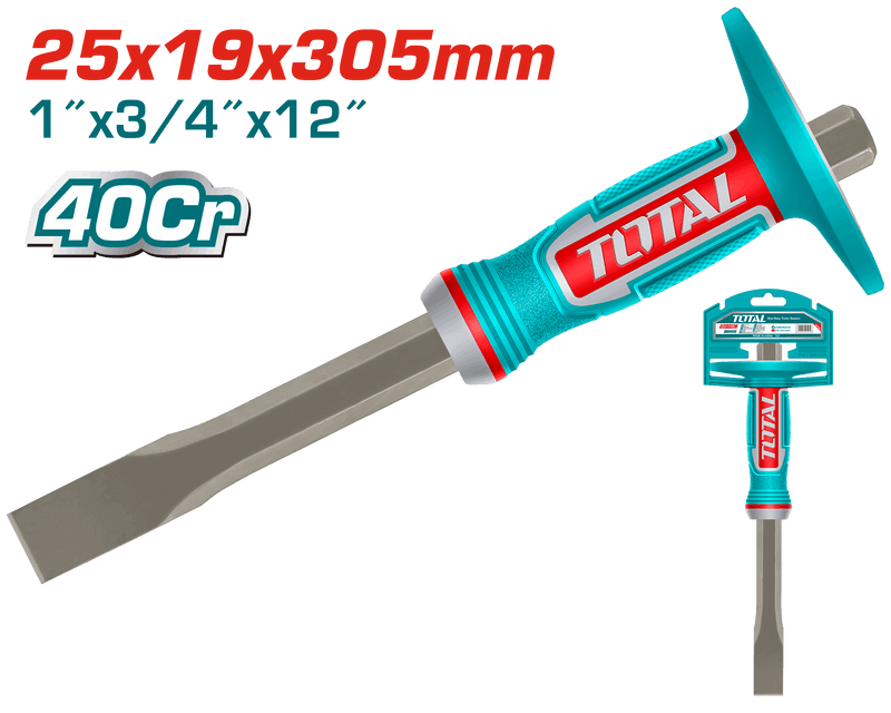 توتال تولز اجنه مبططه تكسيرعرض 25 مم مقاس  المقبض 19 مم طول 305 مم بيد كاوتش  - THT4532519