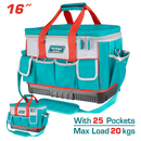 توتال تولز شنطه عده قماش 16 بوصه 25 جيب بقاعده بلاستيك يد قماش - THT561625  