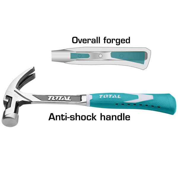 TOTAL TOOLS Claw hammer With Iron Handle 450g - THT7143166