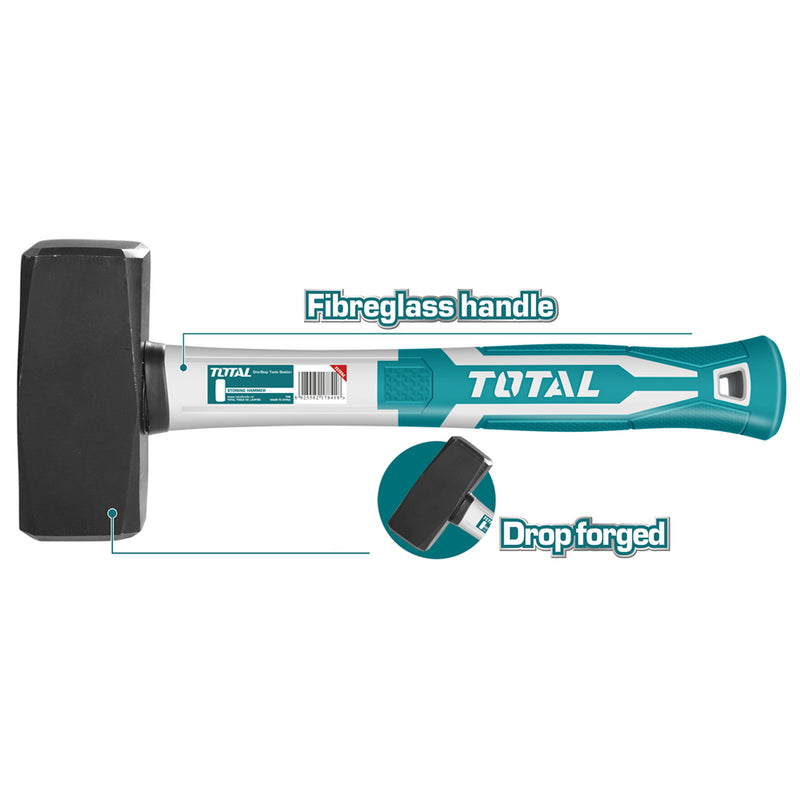 TOTAL TOOLS Stoning hammer With Fiberglass Handle 1500g - THT7215006