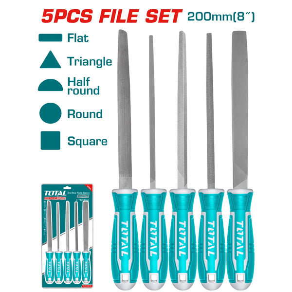 TOTAL TOOLS  5pcs steel file set 200mm(8") -THT918516