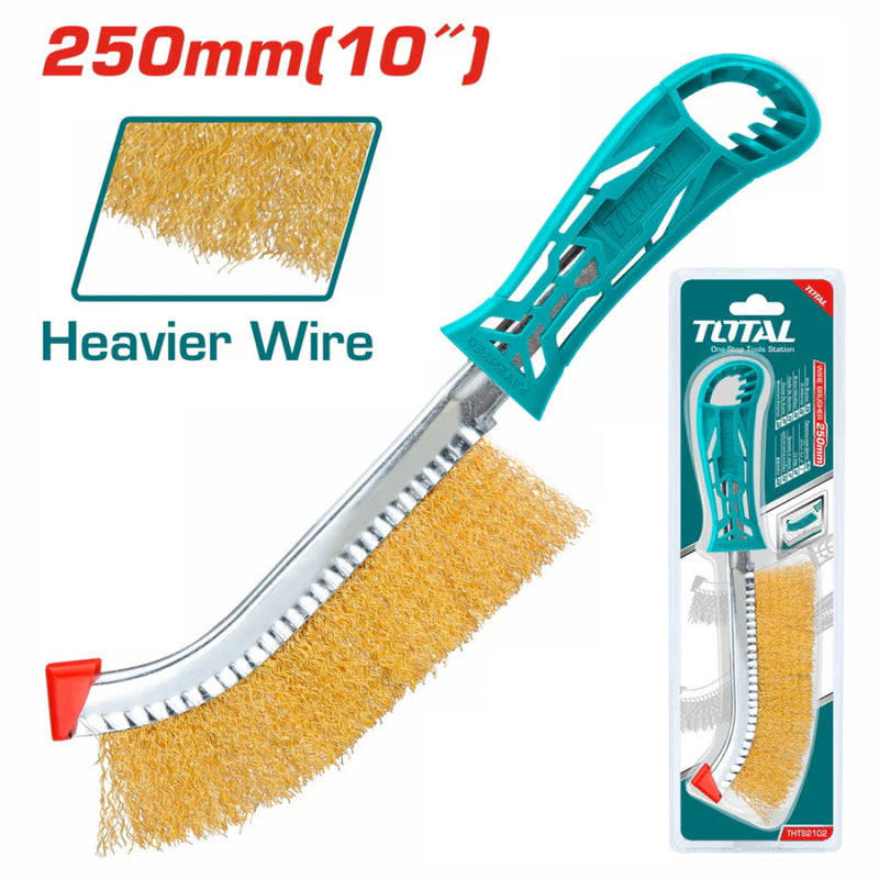 Total tools Wire brusher 10" with plastic handle - THT92102