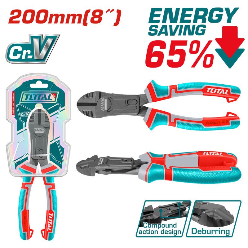 Total tools Compound action diagonal cutting pliers 8 " Energy saving 65%  - THTC530806