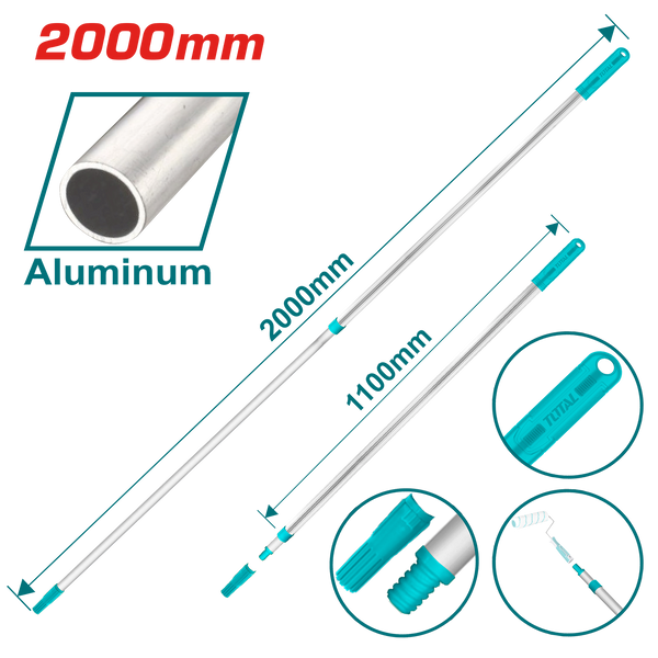 Total tools Telescopic rod 110 : 200 cm for Roller Brush - THTEP0201