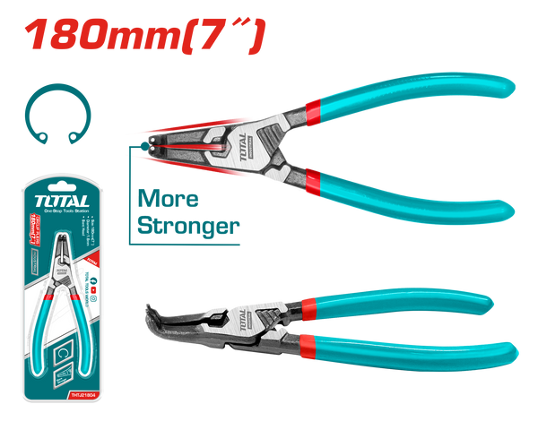 Total tools Bent internal circlip pliers 7"- THTJ21804