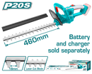 Total tools Lithium-ion hedge trimmer 20V 460 mm without Battery and charger - THTLI20018
