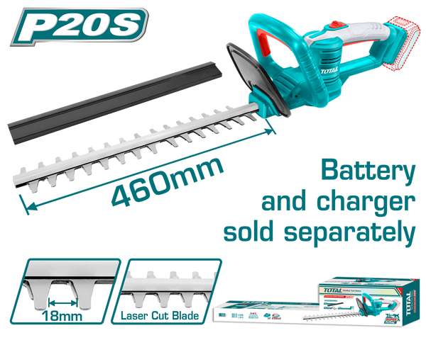 Total tools Lithium-ion hedge trimmer 20V 460 mm without Battery and charger - THTLI20018