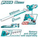 Total tools Brushless  Cordless hedge trimmer 26 inch 40 V  , 650 mm , without battery and charger - THTLI40028